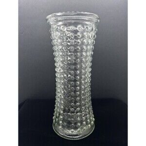 Vintage‎ Hobnail Clear Floral Vase 9.5" Bubble Accents GAR-G-2
